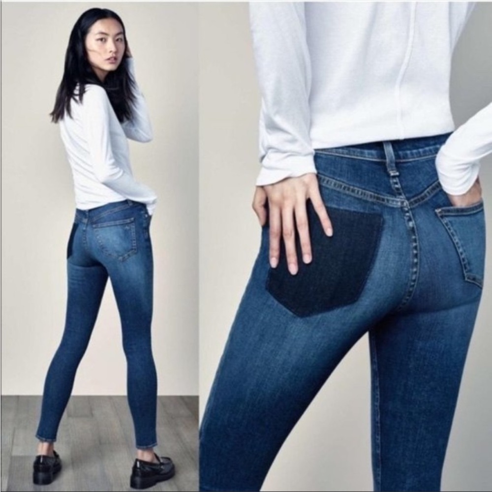 Rag & Bone High Waisted Eddy Dive Crop Ankle Skinny Jeans Women's 25